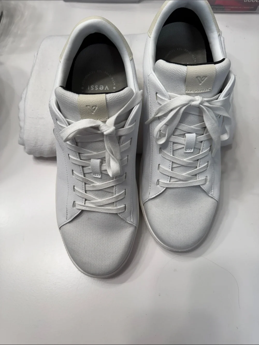 Vessi Women’s Soho White Sneakers with Cream Heel Tab